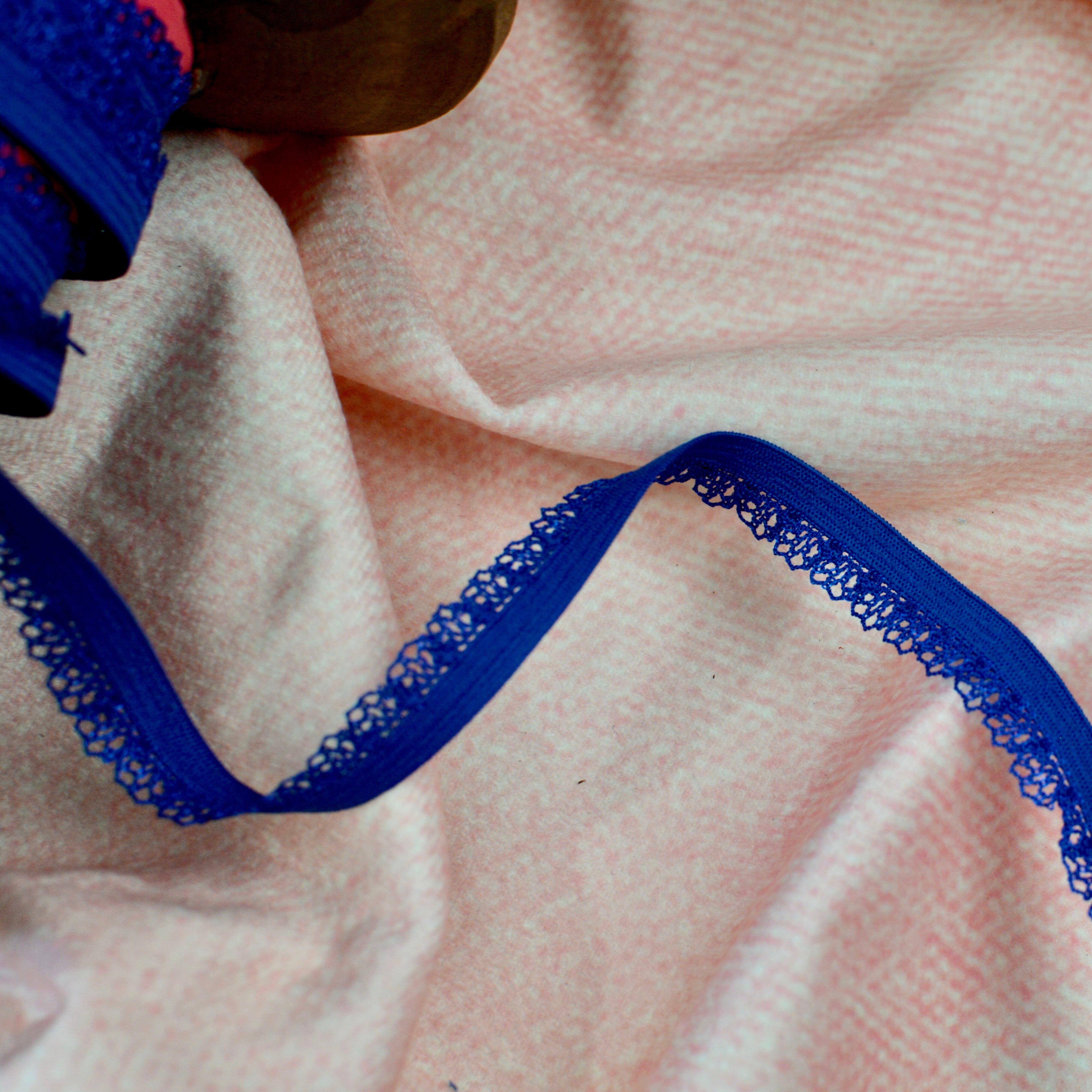 Wäschegummi elastisch Bogenkante 11mm kobaltblau Fabric poshpinks