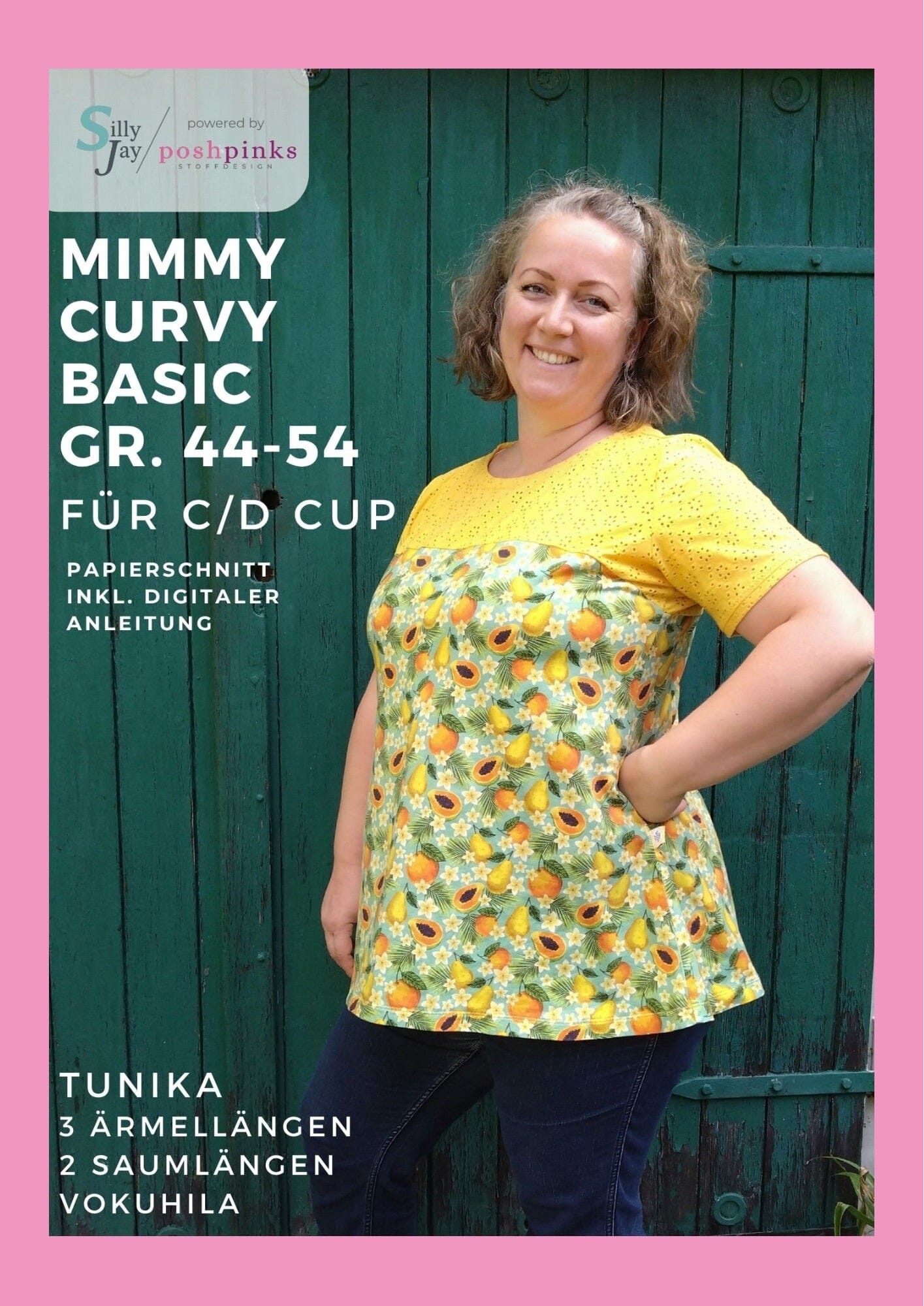Papierschnittmuster - Mimmy Curvy Basic 44-54 für C/D - Cup! A0 Plot inkl. digitaler Anleitung! Schnittmuster poshpinks