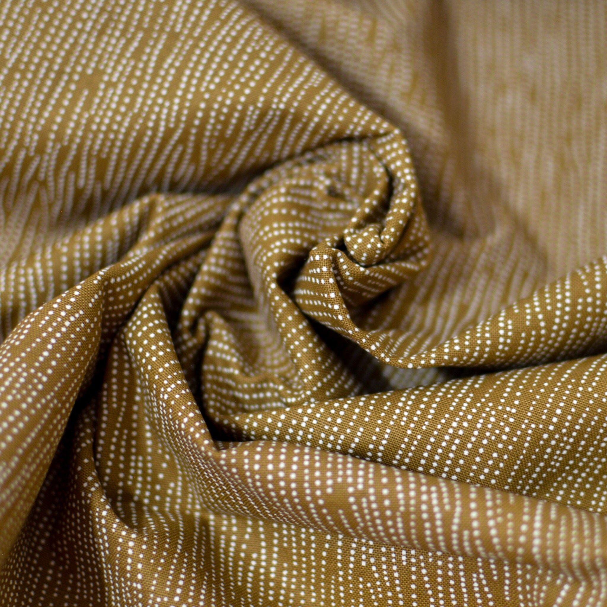 Baumwolle - Popeline - kleine Stippen Ocker Fabric poshpinks