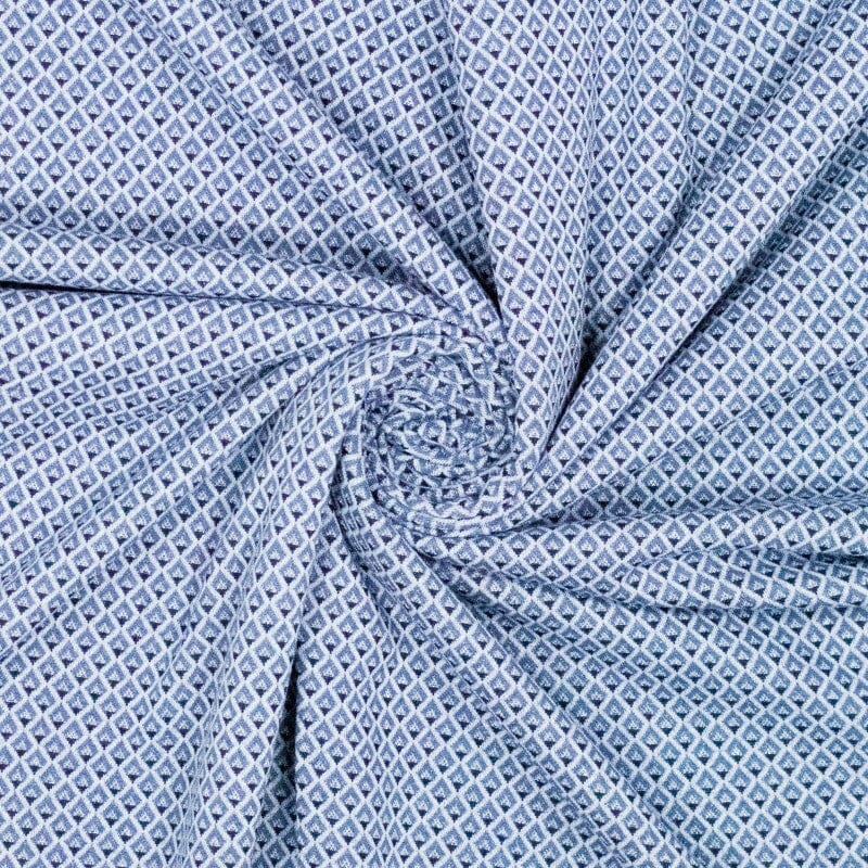 Jacquard Strickstoff - kleine Rauten - blau Fabric poshpinks