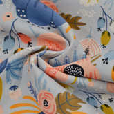 Pre - Order Tender recycling Canvas " Primavera " Blumen auf hellblau Fabric poshpinks