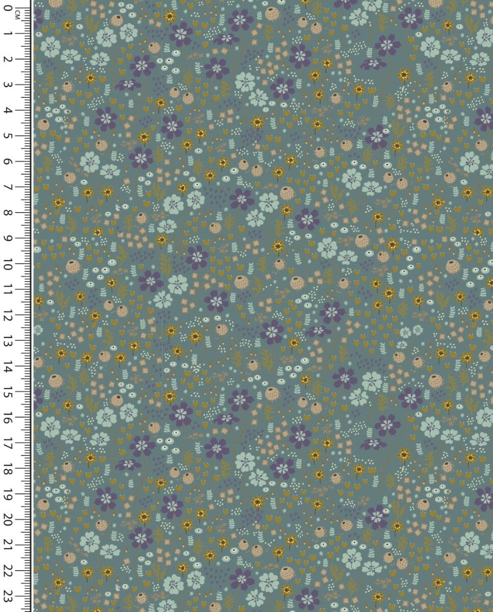 Baumwolljersey - Wildflowers - Old green Fabric poshpinks