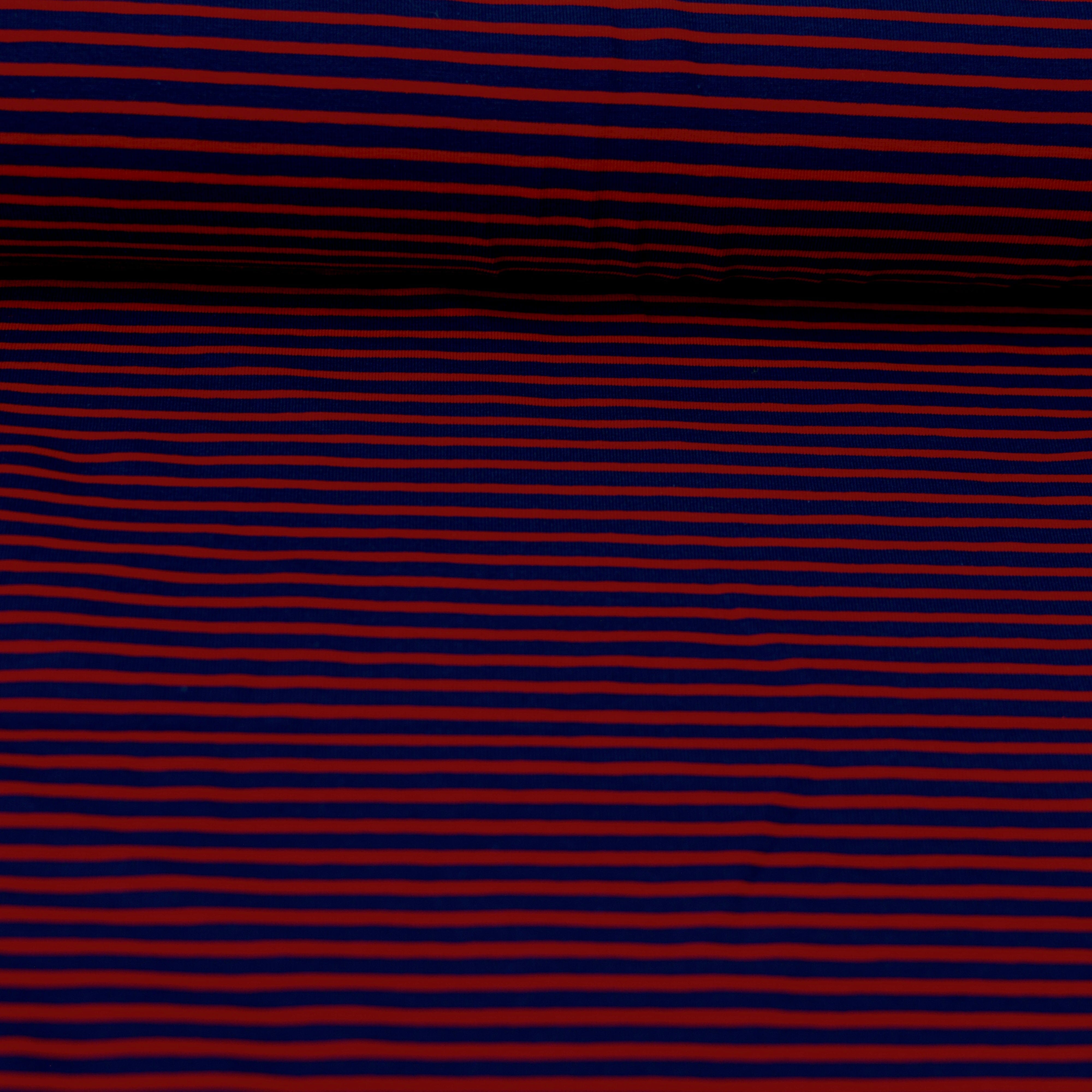 Baumwolljersey - Streifen/Ringel dunkelblau rot Fabric poshpinks