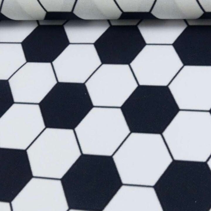 Baumwollstoff - Popeline - Fußball - Weiß Schwarz Fabric poshpinks