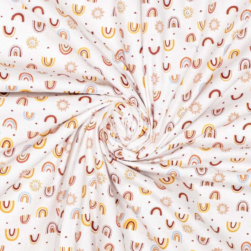 Baumwoll Webware - Regenbogen - Gelb orange braun Vanille Fabric poshpinks
