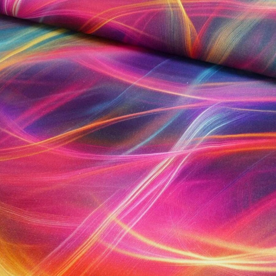 Canvas Waves – robuster Dekostoff für Taschen & Wohnaccessoires - Waves - pink blau gelb