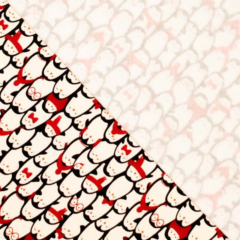 French Terry - Pinguine - Rot Fabric poshpinks