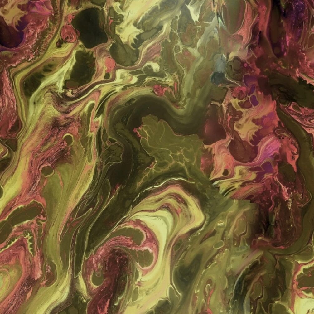 Softshell - Marmorwirbel - Olivgrün Burgunderrot Fabric poshpinks