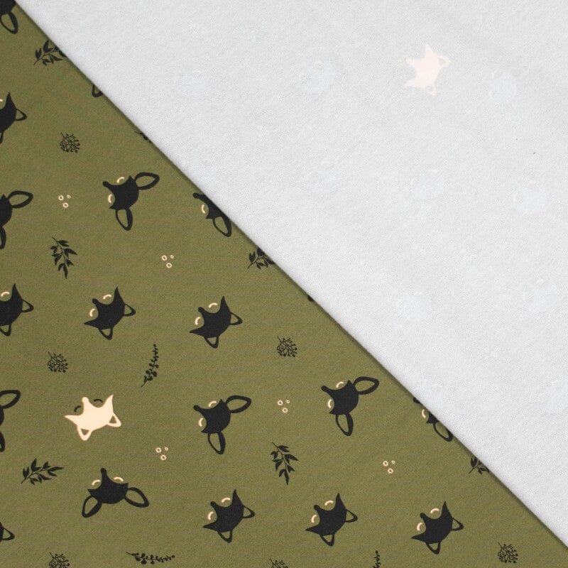 French Terry - Fox Glow - Olivgrün Fabric poshpinks