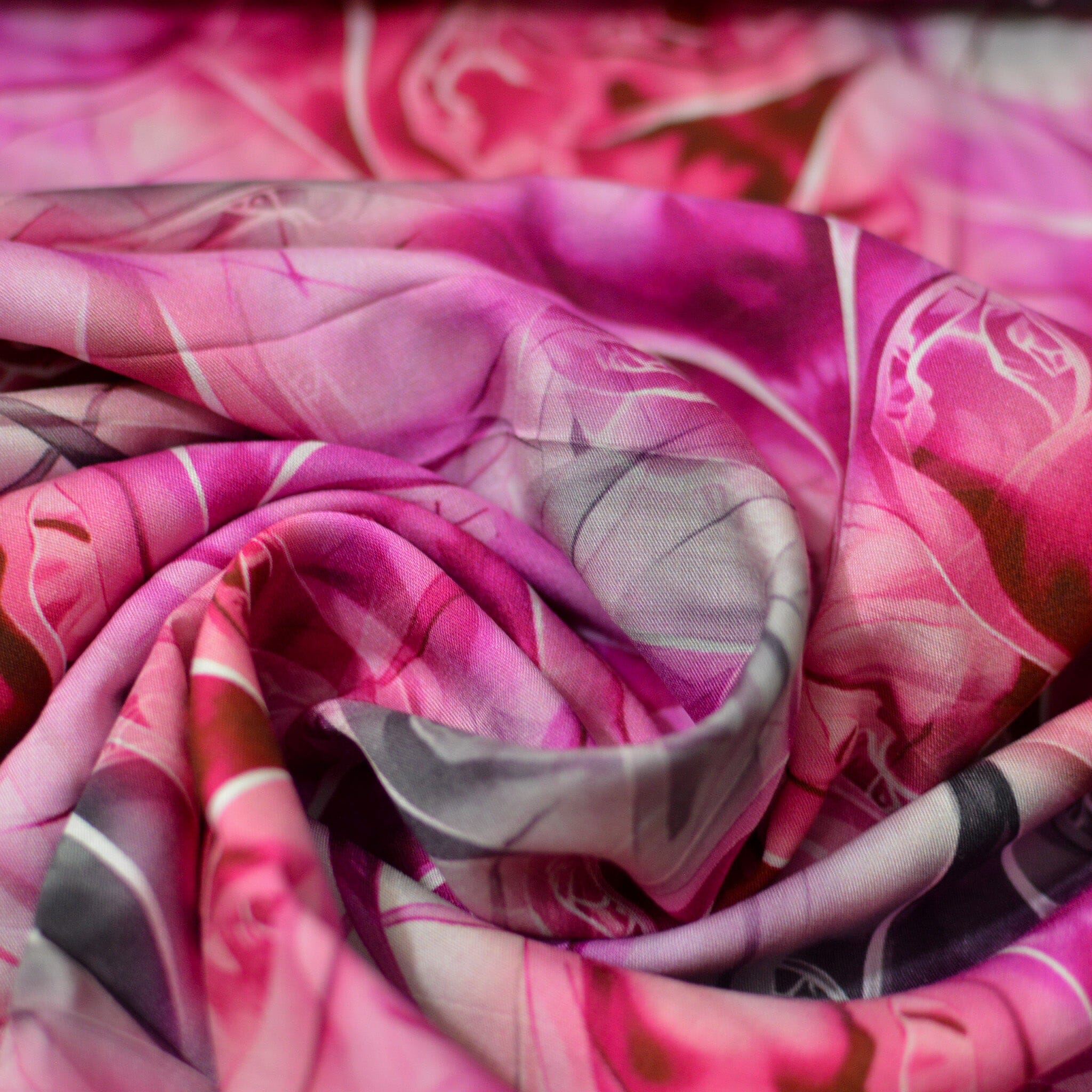 Viskose - Abstract - pink Fabric poshpinks