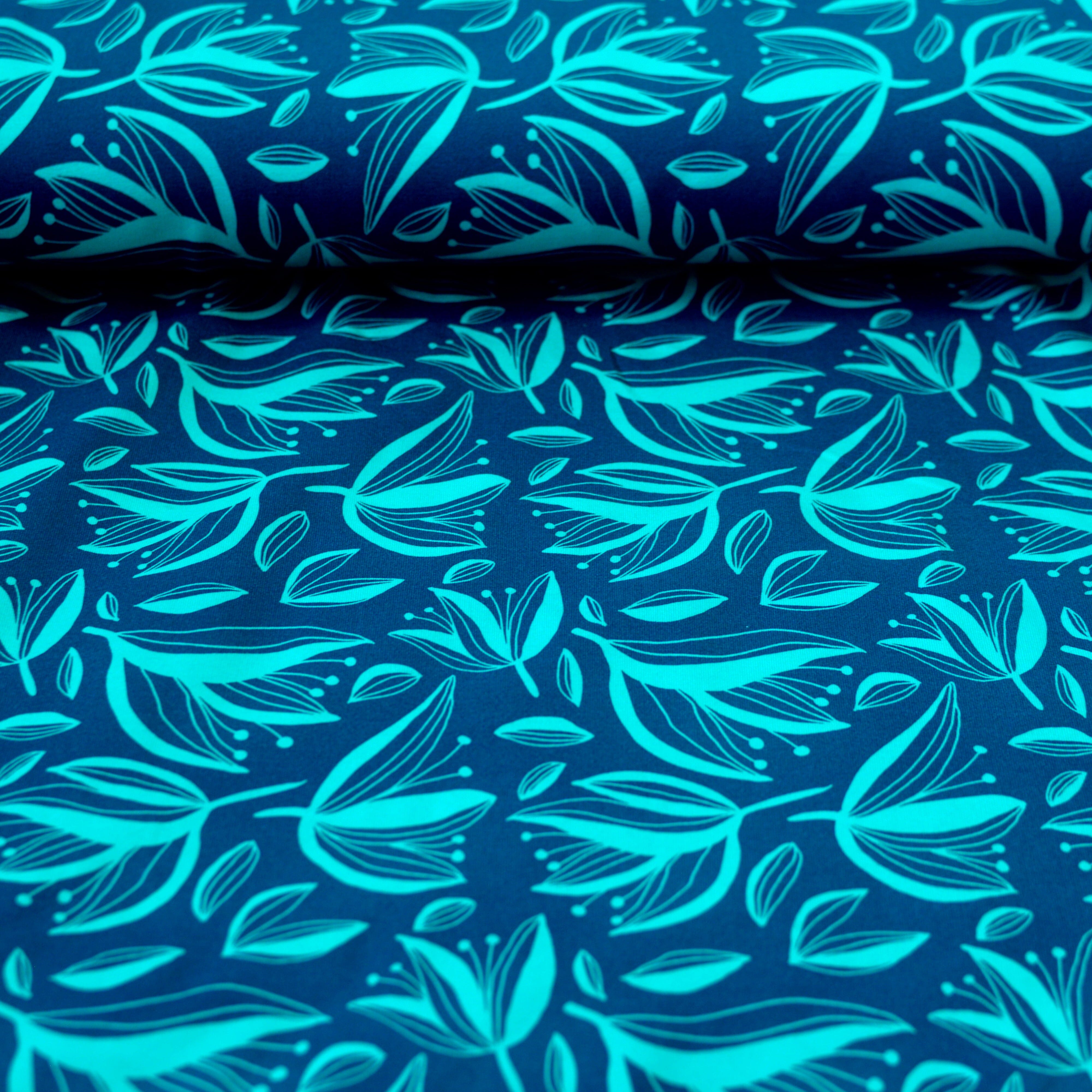 Soft Touch French Terry - Coralie Deep Water by emjo_design Fabric poshpinks