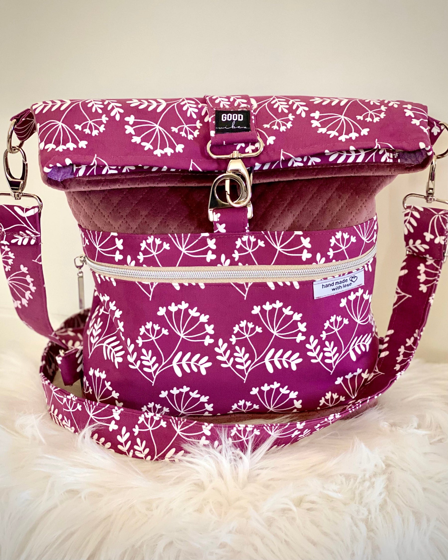 Tender recycling Canvas " Blütenzauber " berry by emjo_design Fabric poshpinks