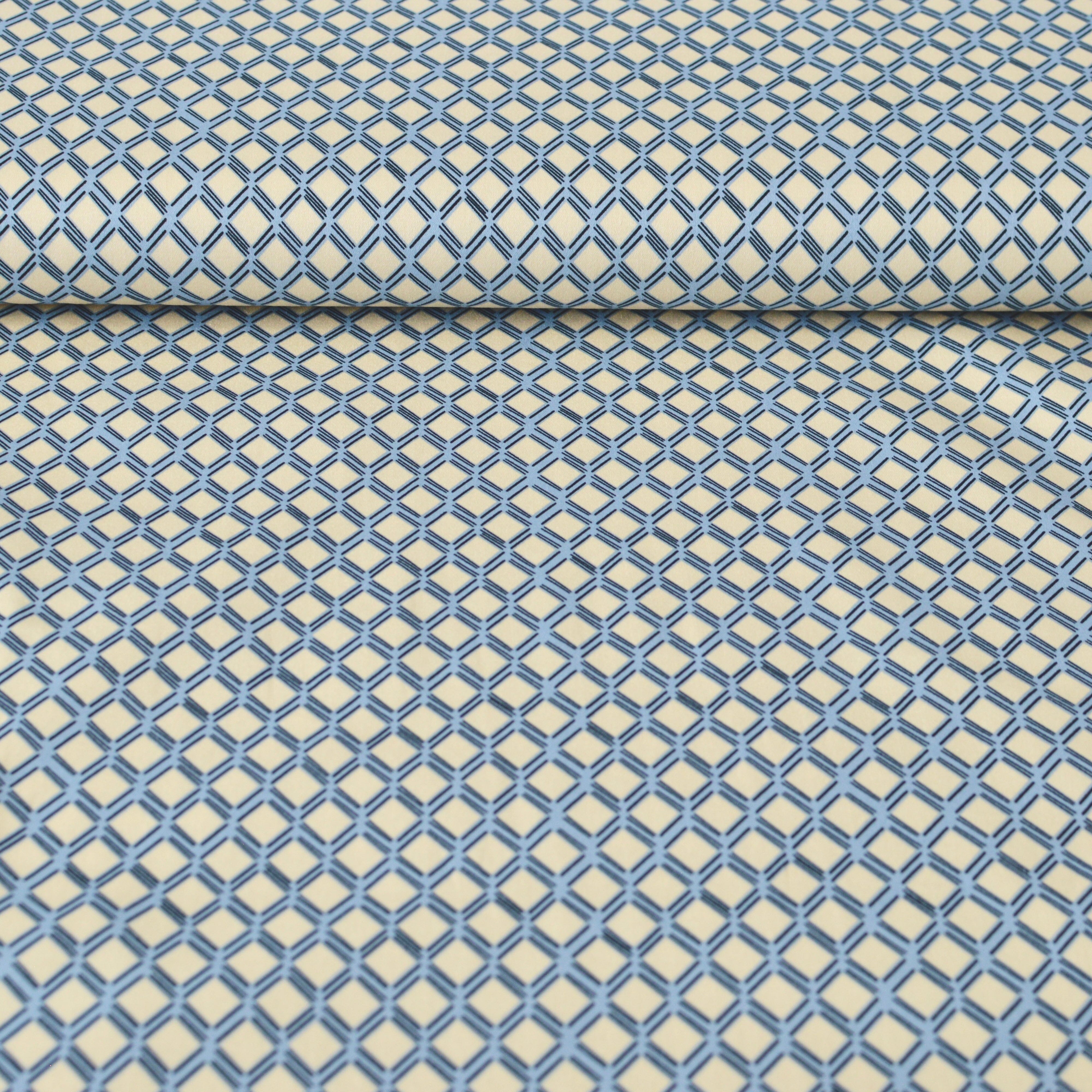 Baumwollsatin - Rauten hellblau Fabric poshpinks