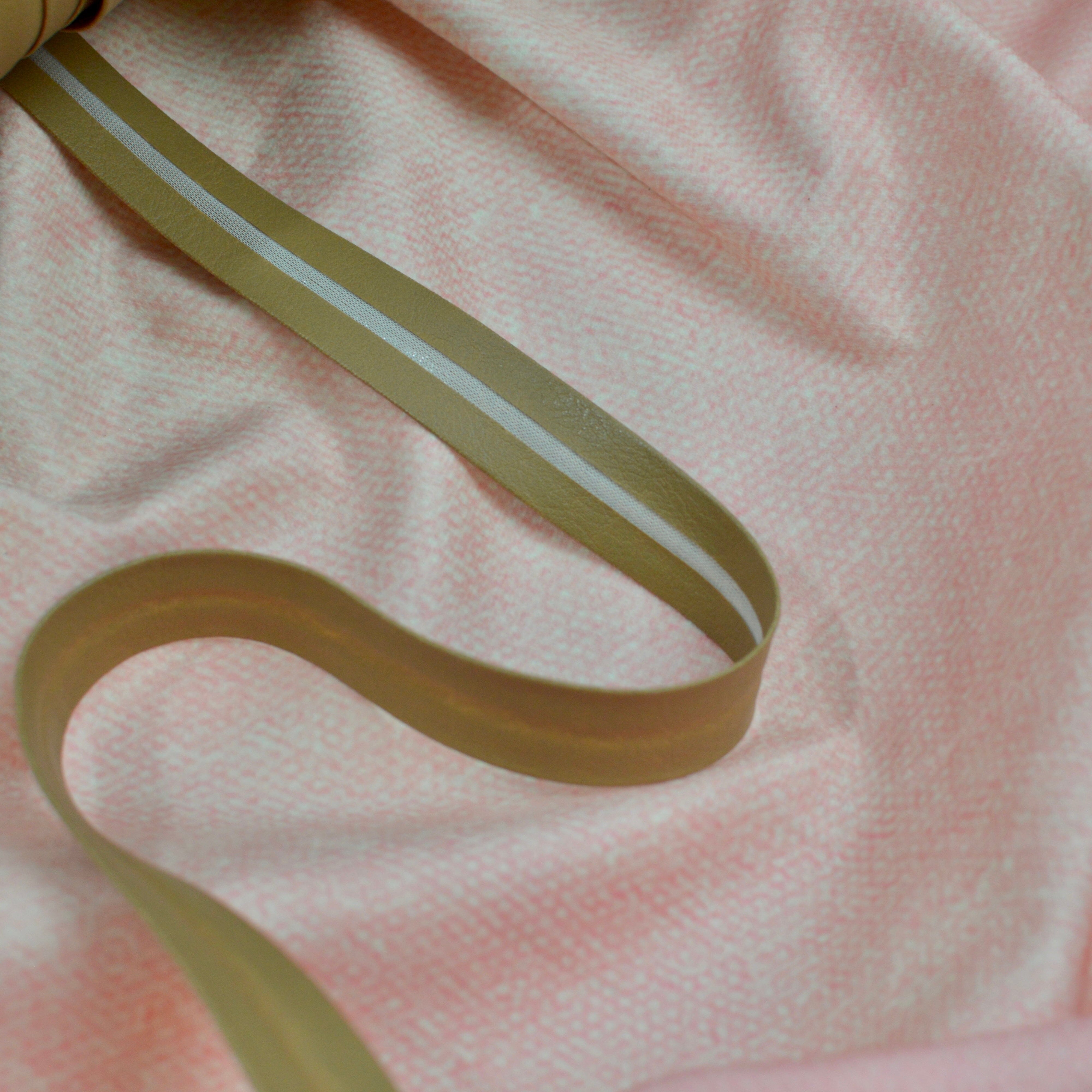 Kunstleder Schrägband Einfassband 14mm beige Fabric poshpinks