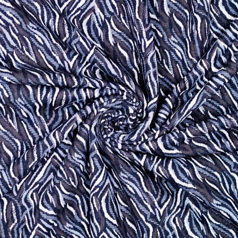 Jacquard Strickstoff - Zebra - blau Fabric poshpinks