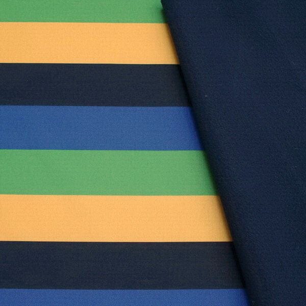 Softshell - Blockstreifen - Blau, Gelb, Grün Fabric poshpinks