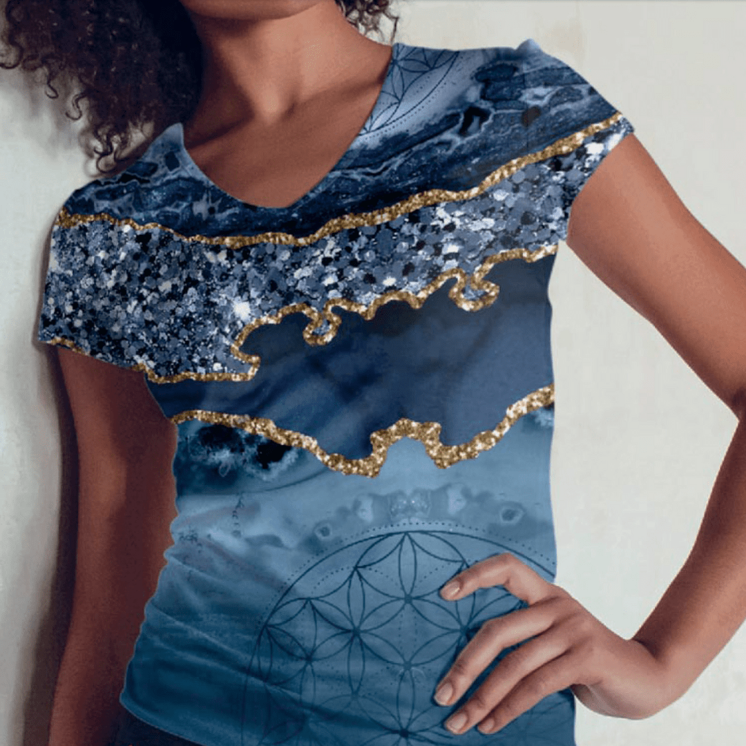 Vorbestellung - Stoffhändler mit Herz Eigenproduktion - Galaxy Marbel Blue by Tante Ema - Baumwolljersey (Kopie) Fabric poshpinks