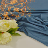 Limited Pre-Order Spirit Bordüre by leni lupin - Baumwolljersey rauchblau - Bronze Rapport poshpinks