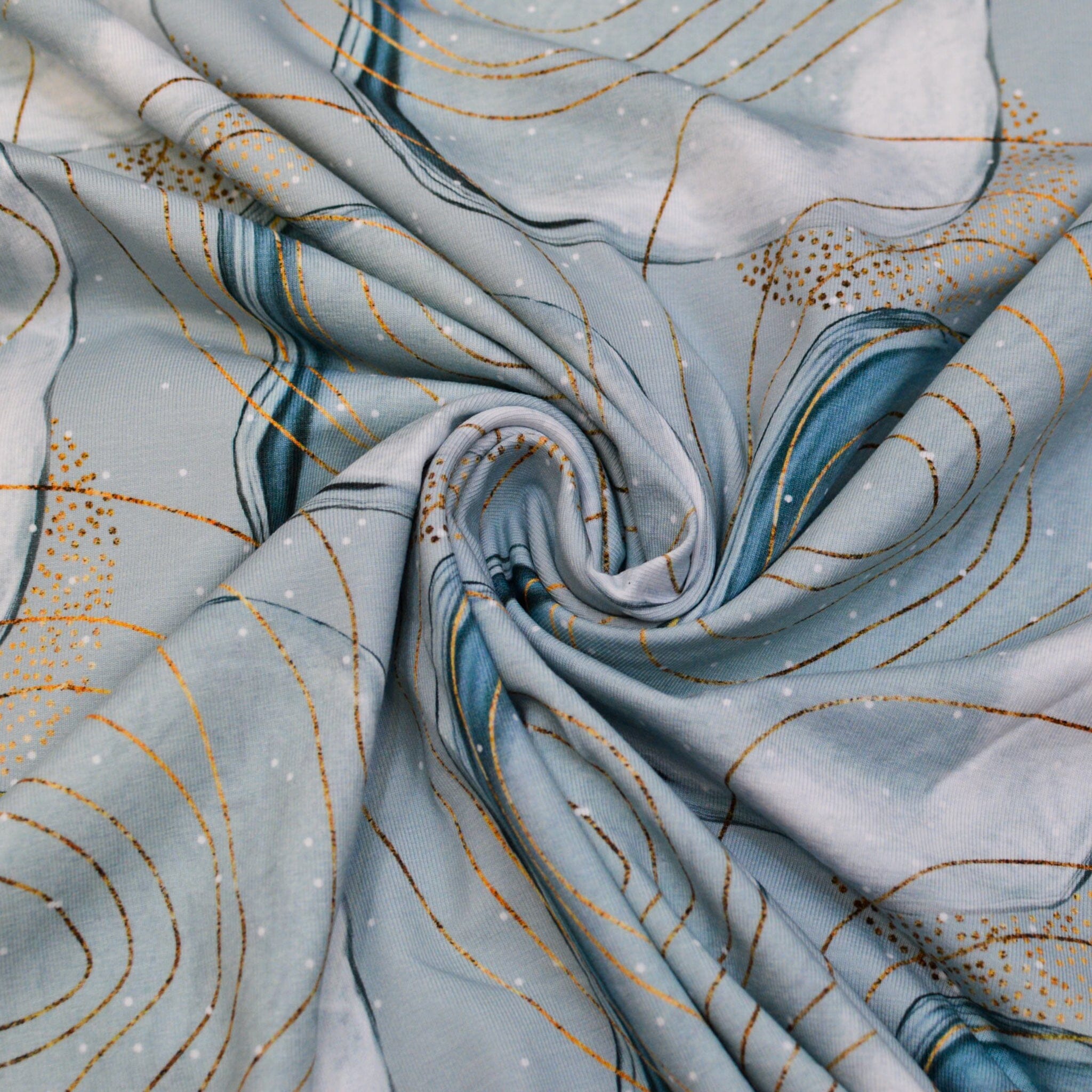 Stoffhändler mit Herz Eigenproduktion - Kreise abstrakt gold grau Fabric poshpinks