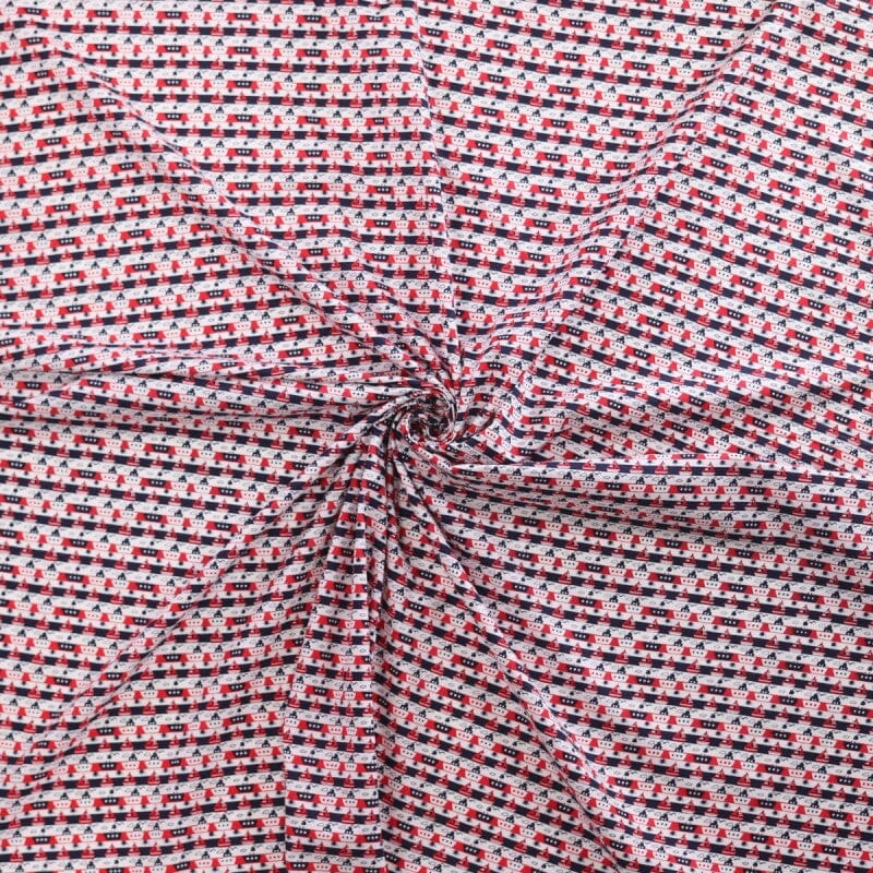 Baumwoll Webware - Maritim - Schiffe - rot blau Weis Fabric poshpinks