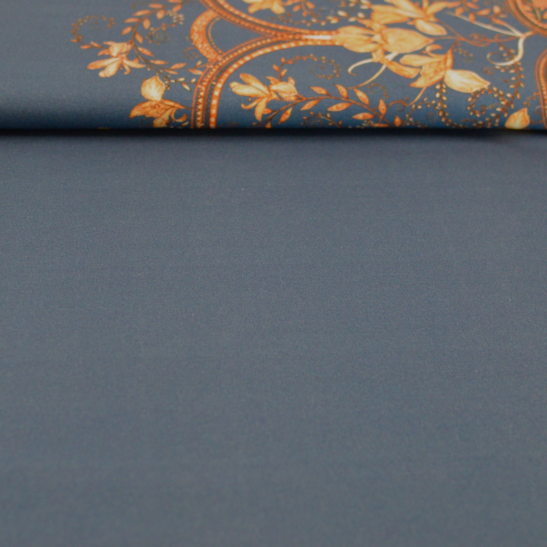 Limited Pre-Order Spirit Bordüre by leni lupin - Baumwolljersey rauchblau - Bronze Rapport poshpinks