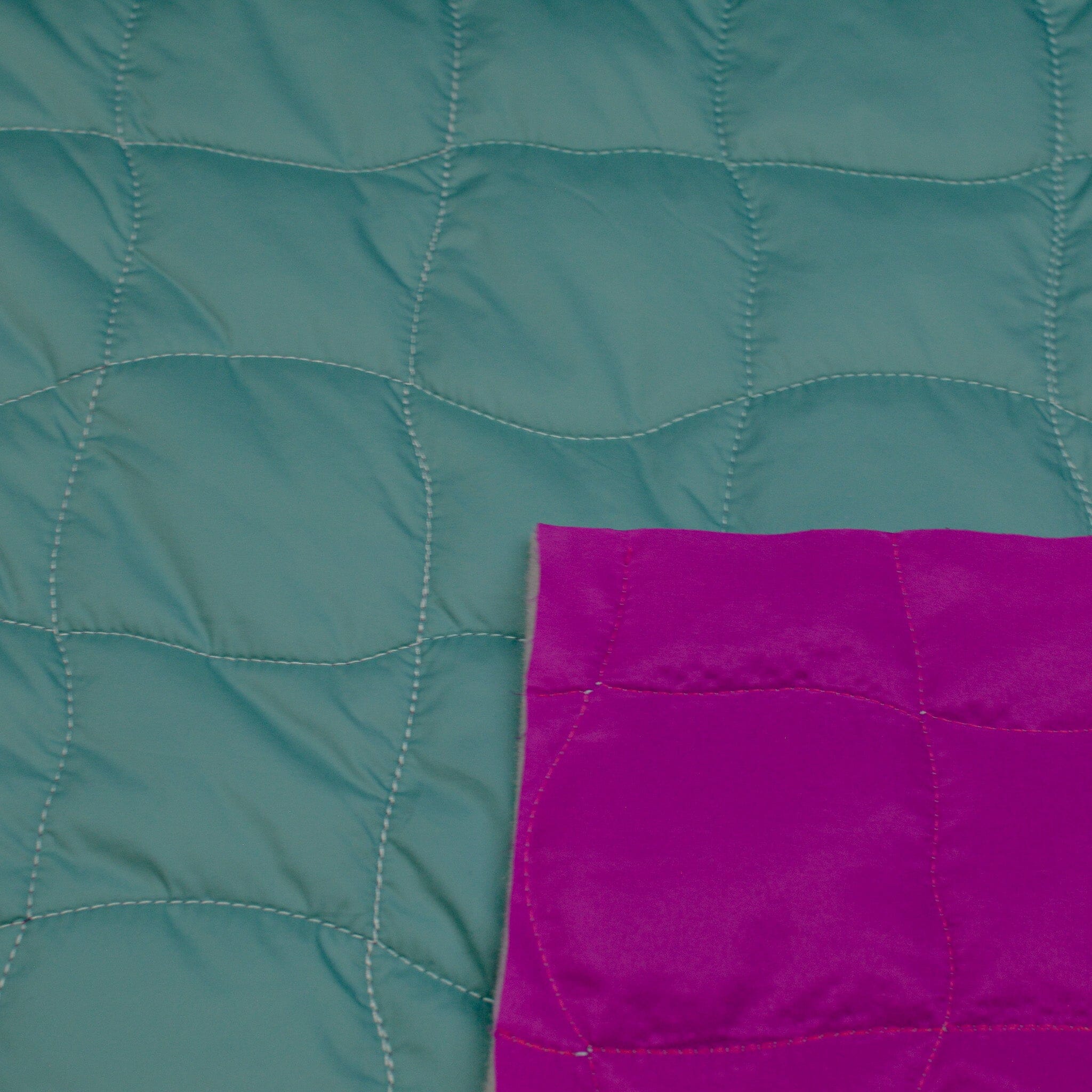 Steppstoff - Two Tone - Seegrün Fuchsia Fabric poshpinks