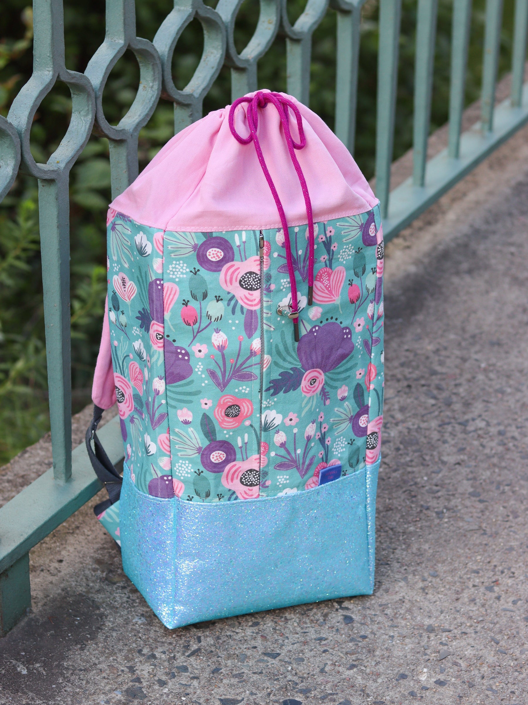 Pre - Order Tender recycling Canvas " Primavera " Blumen auf grün Fabric poshpinks