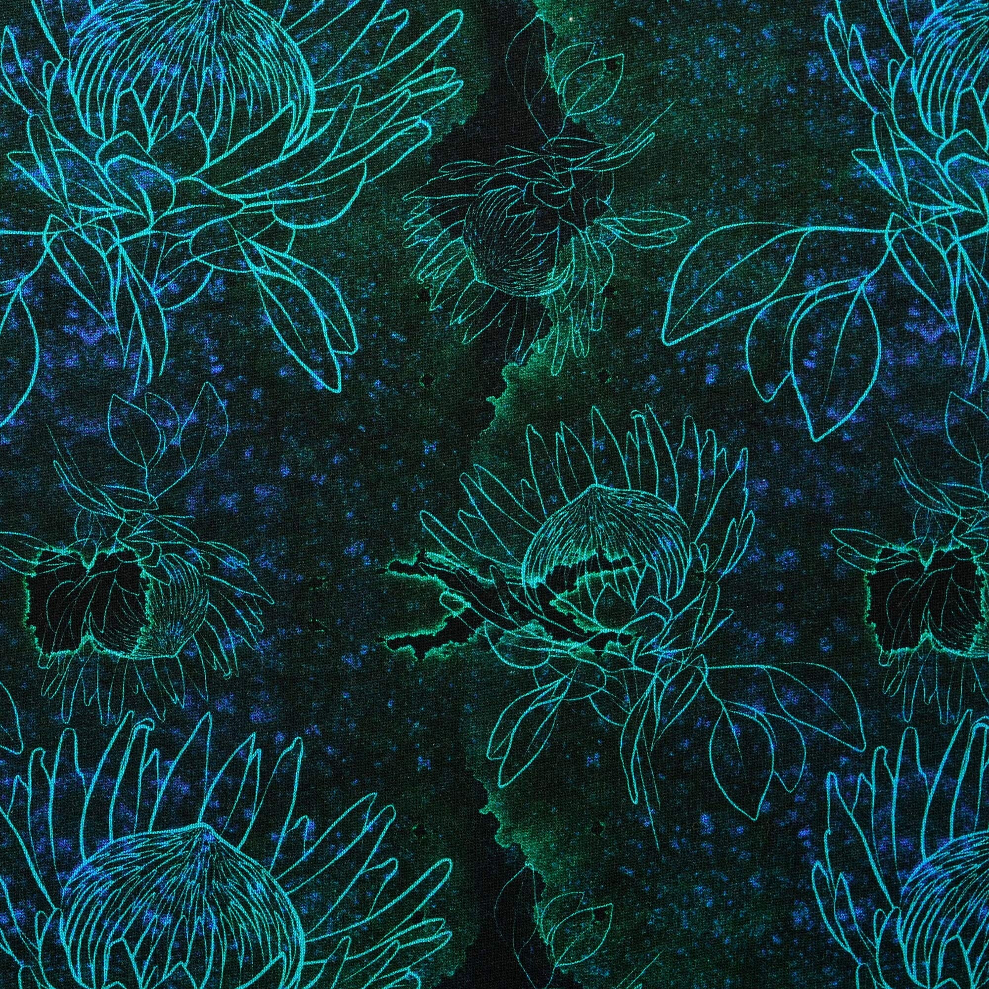 Sommersweat - angeraut - Protea - Green Sea Fabric poshpinks