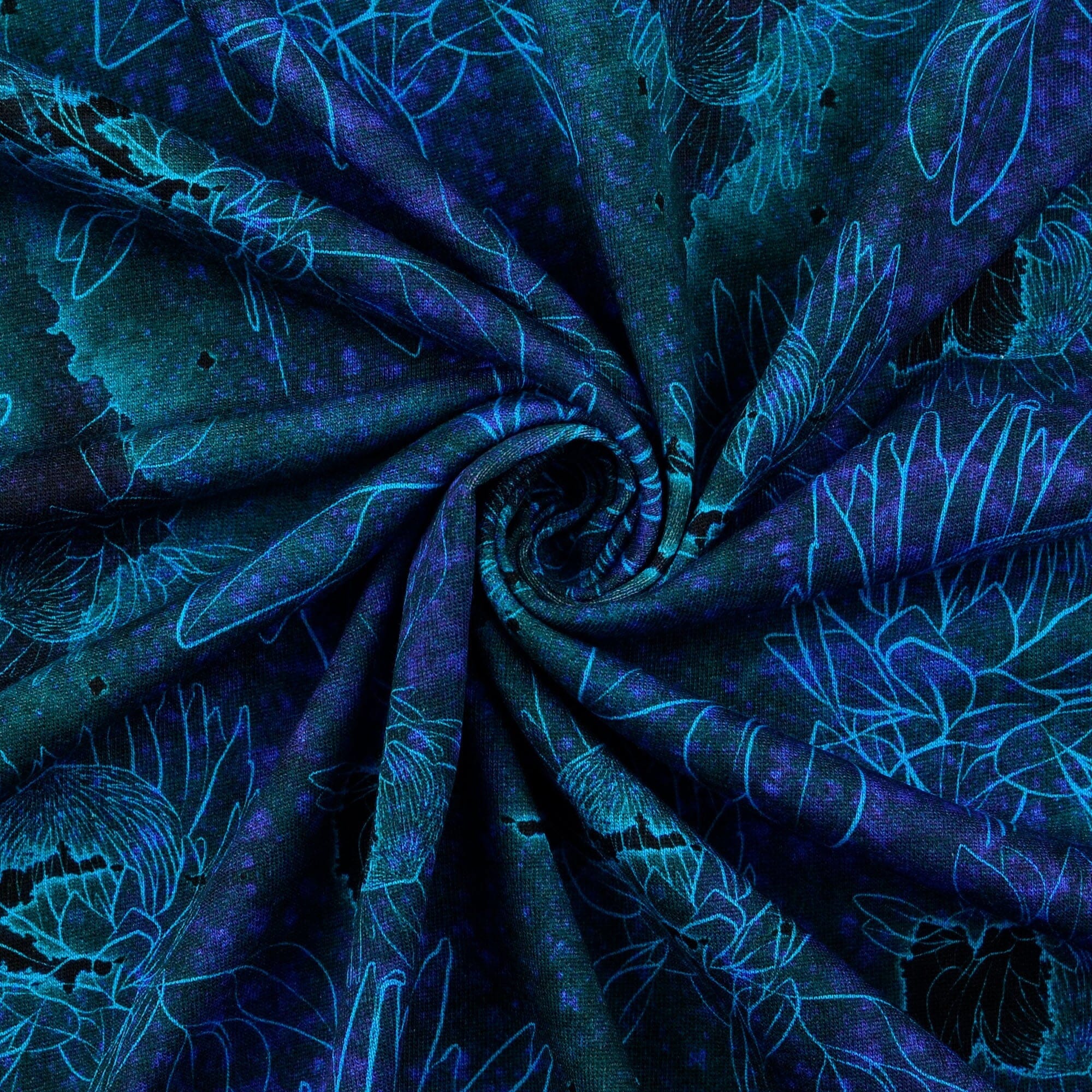 Sommersweat - angeraut - Protea - Blue Lagoon Fabric poshpinks