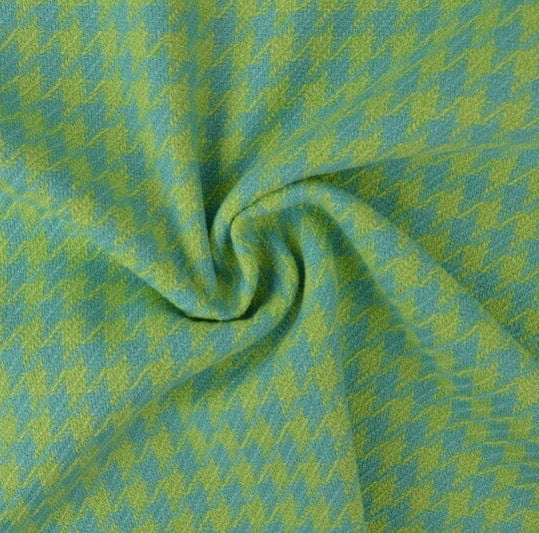 Mantelstoff Chenille - Hahnentritt - Limette Aqaublau Fabric poshpinks