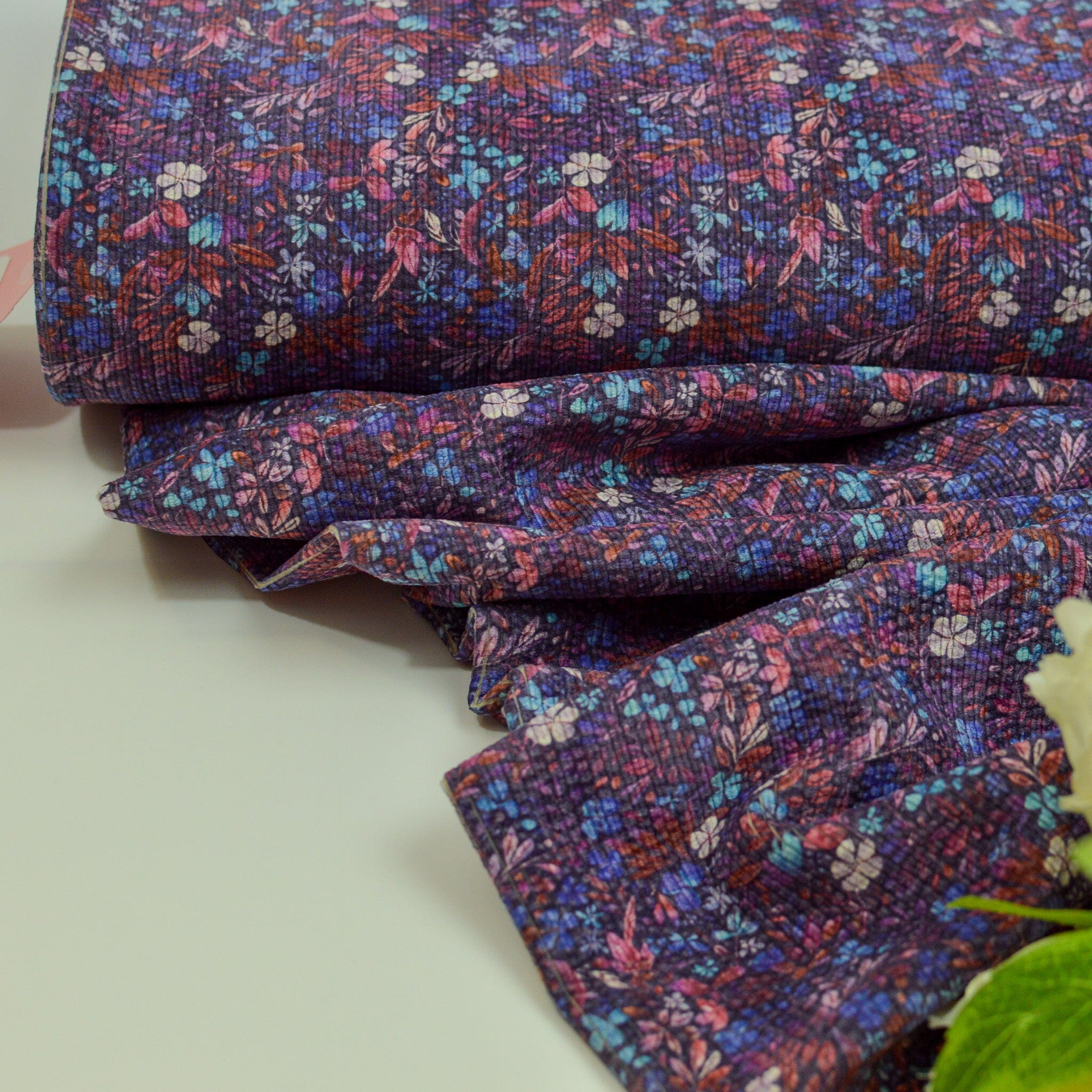 Stretch Cord - millefleur violette bleu Fabric poshpinks