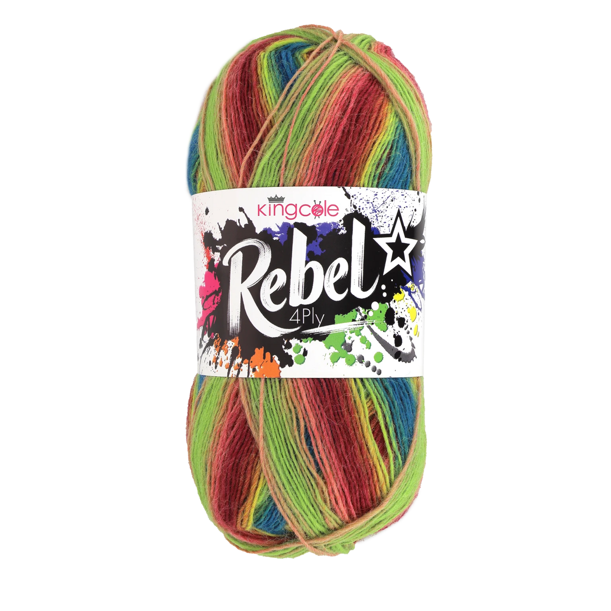 King Cole Rebel 4Ply – Sockenwolle mit Farbverlauf 100 g / 400 m Wolle poshpinks