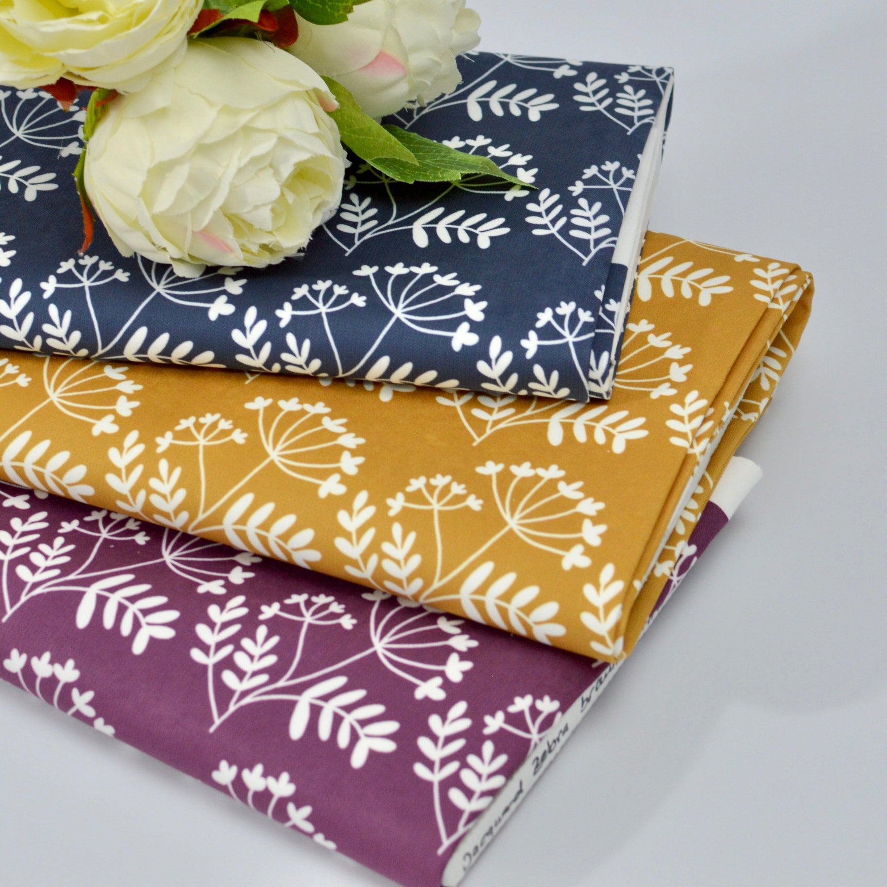 Limited pre order Tender recycling Canvas " Blütenzauber " navy by emjo_design Fabric poshpinks