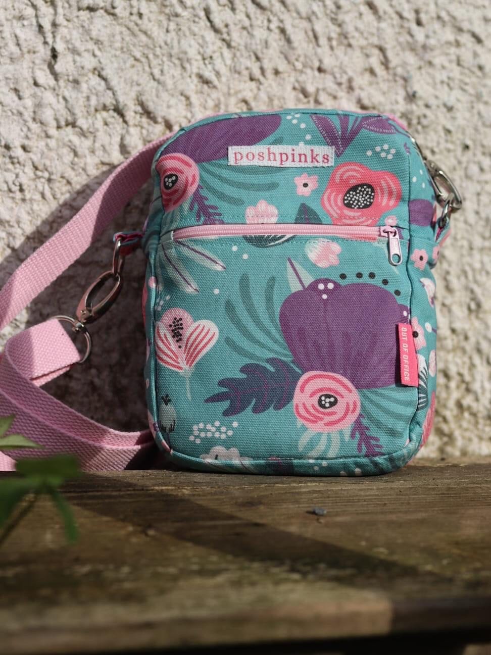 Pre - Order Tender recycling Canvas " Primavera " Blumen auf grün Fabric poshpinks