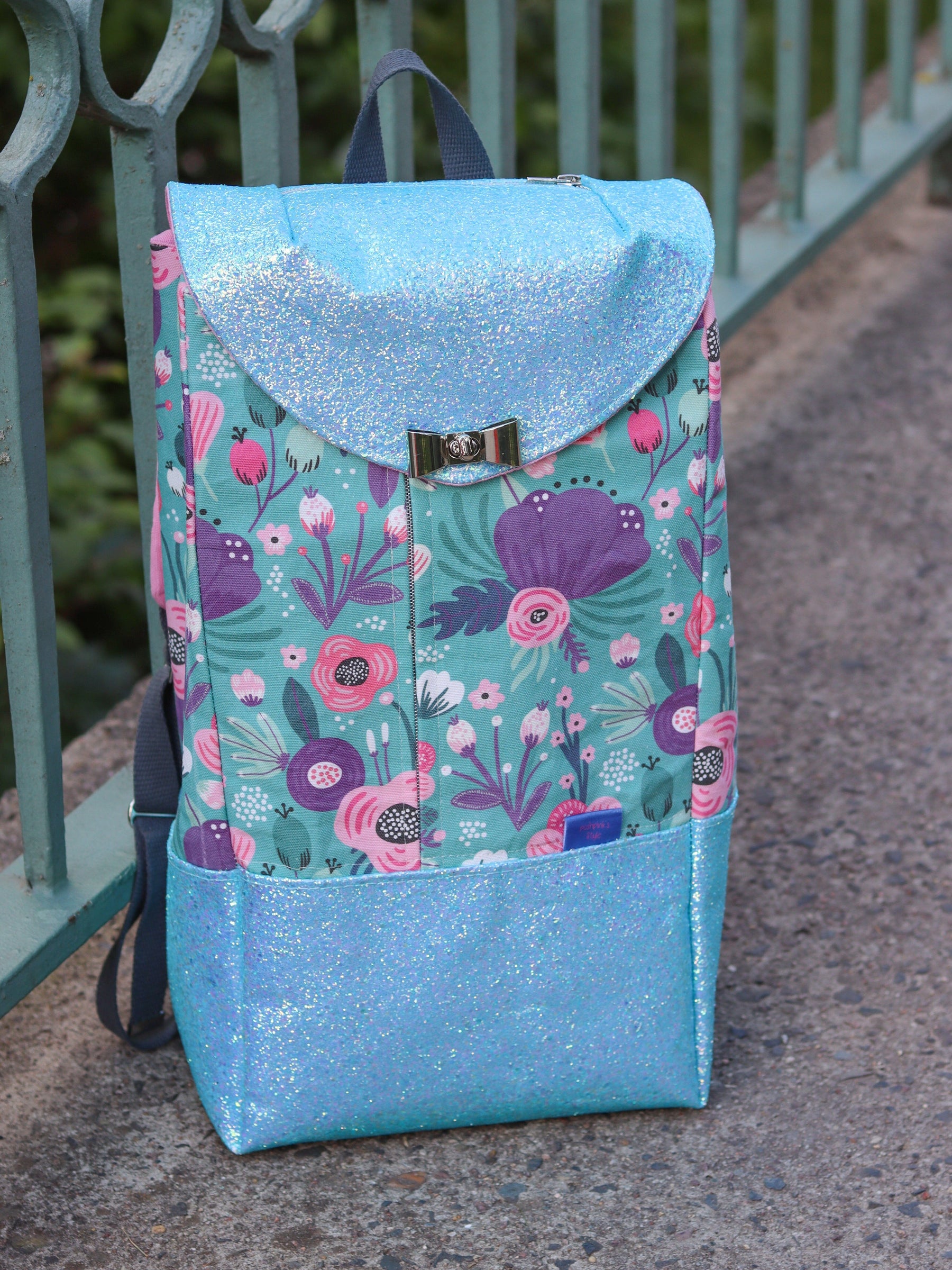 Pre - Order Tender recycling Canvas " Primavera " Blumen auf grün Fabric poshpinks