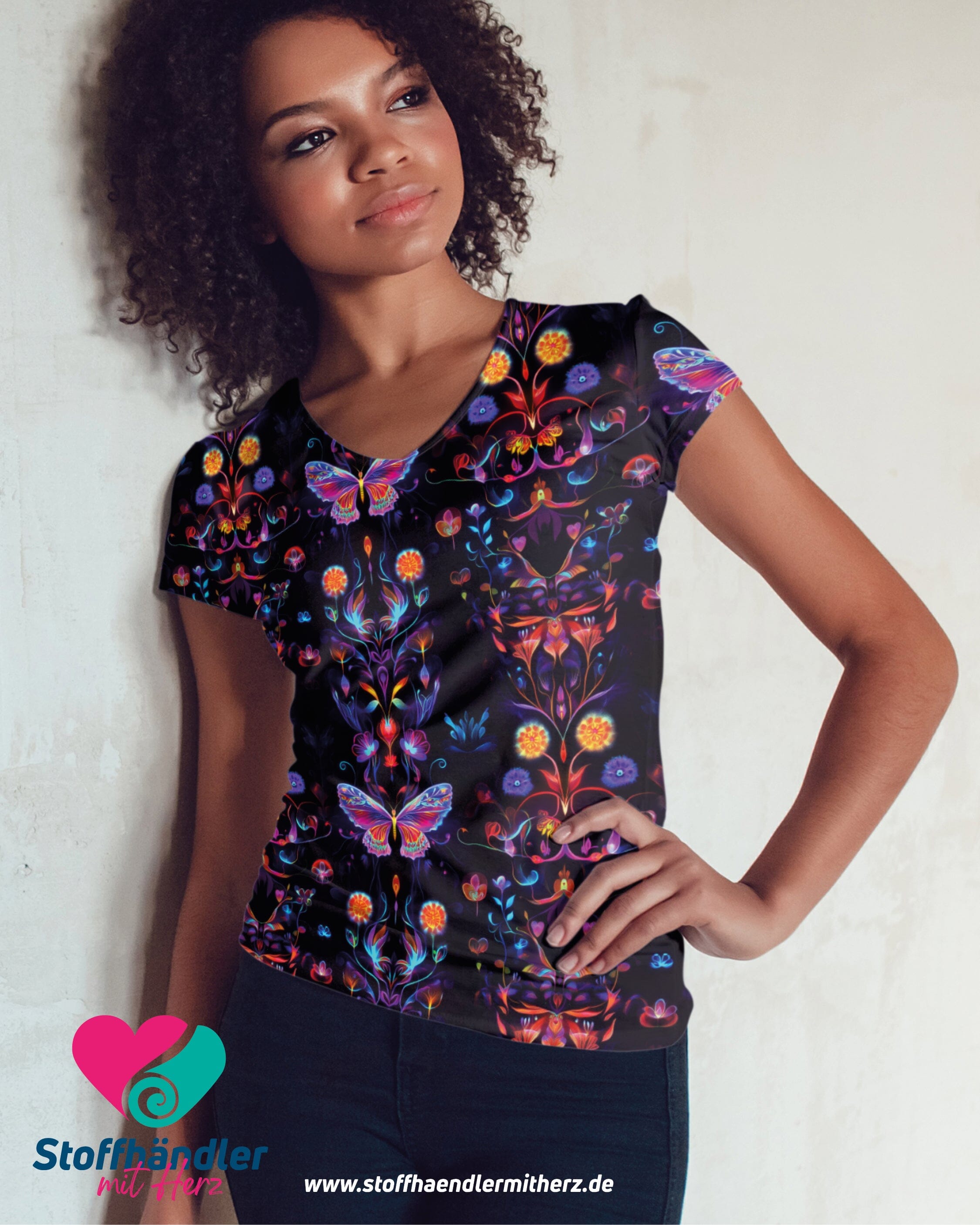 Vorbestellung - Stoffhändler mit Herz Eigenproduktion 19 - Nocturne by Tante Ema - French Terry Fabric poshpinks