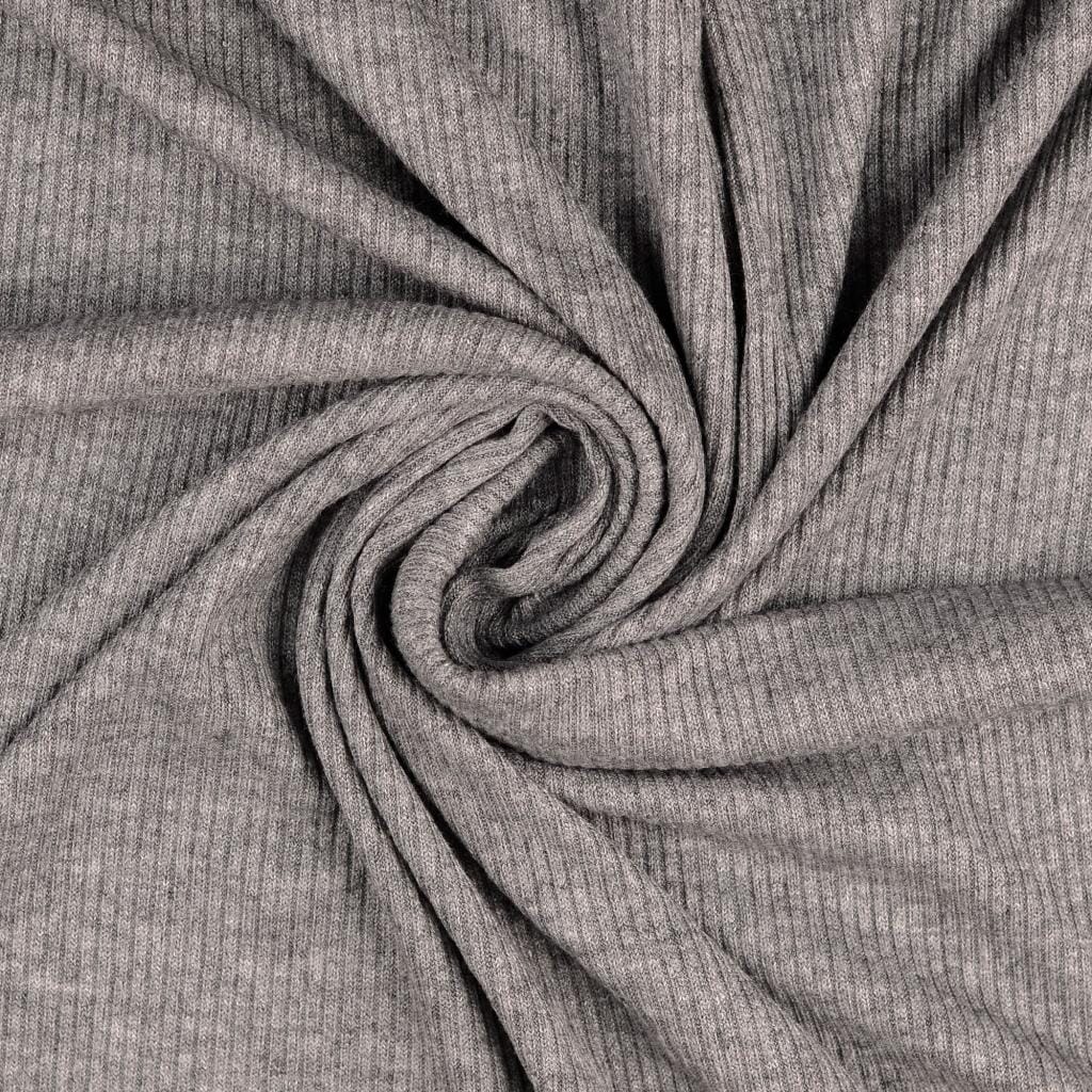 Viskose Rippstrick - Grey melange Fabric poshpinks