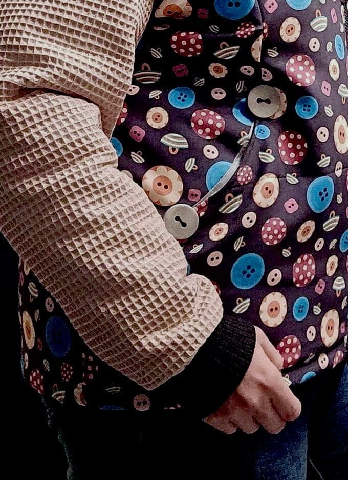 Limited pre order Tender recycling Canvas " Sewists " Buttons dark Grey Fabric poshpinks