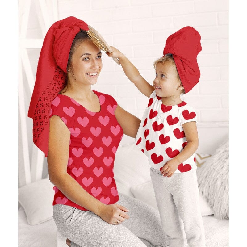 Baumwolljersey - Hearty Hearts - rot pink Fabric poshpinks