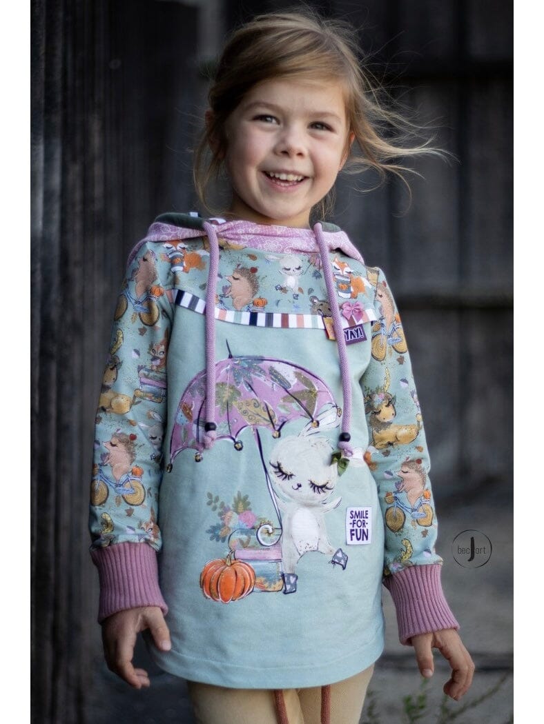 Papierschnittmuster Jessy Sewing - Kids Basic Hoodie - Gr. 74-152 - Pullover für Kinder Schnittmuster poshpinks