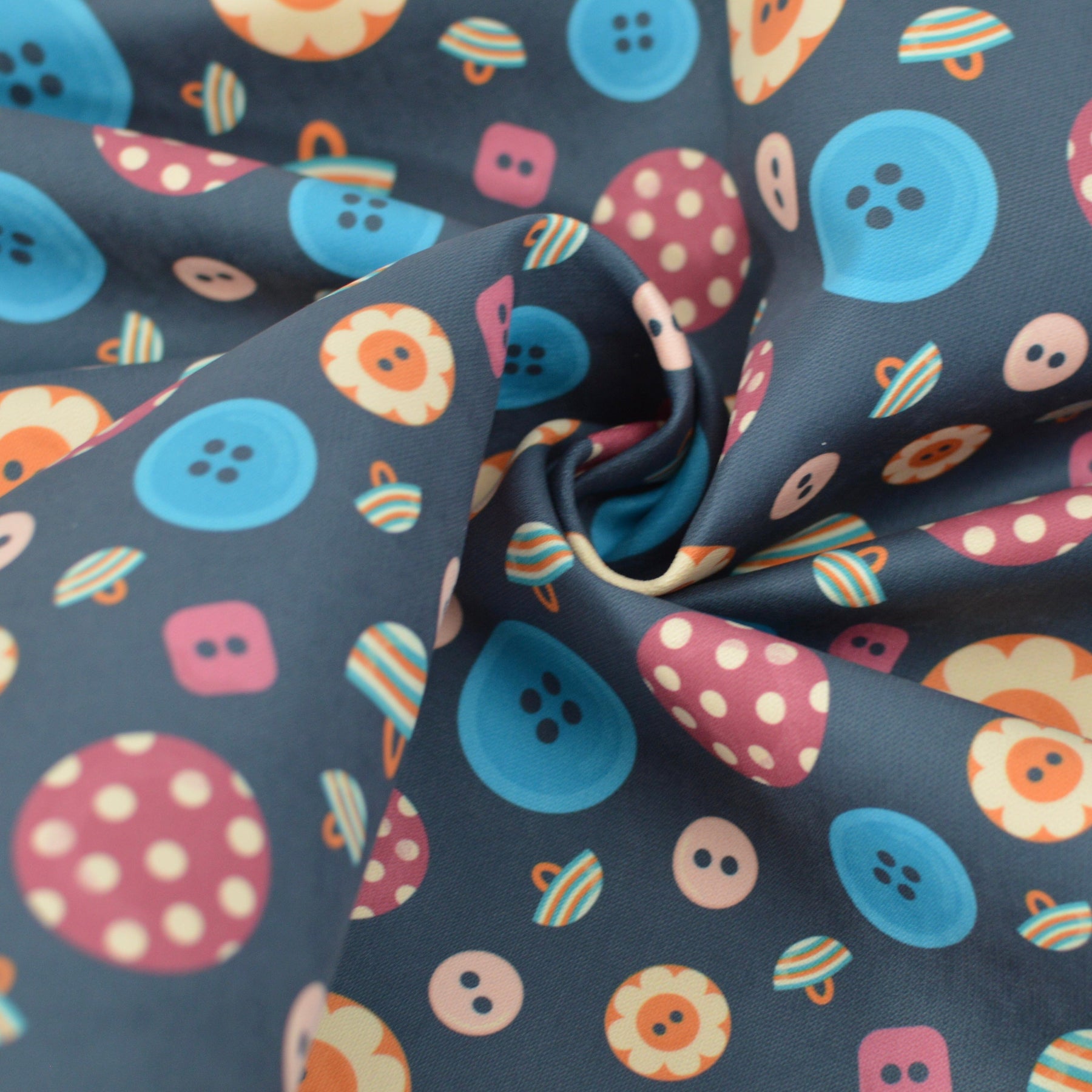 Limited pre order Tender recycling Canvas " Sewists " Buttons dark Grey Fabric poshpinks