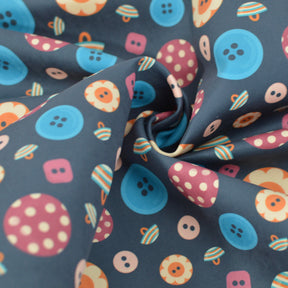 Limited pre order Tender recycling Canvas " Sewists " Buttons dark Grey Fabric poshpinks