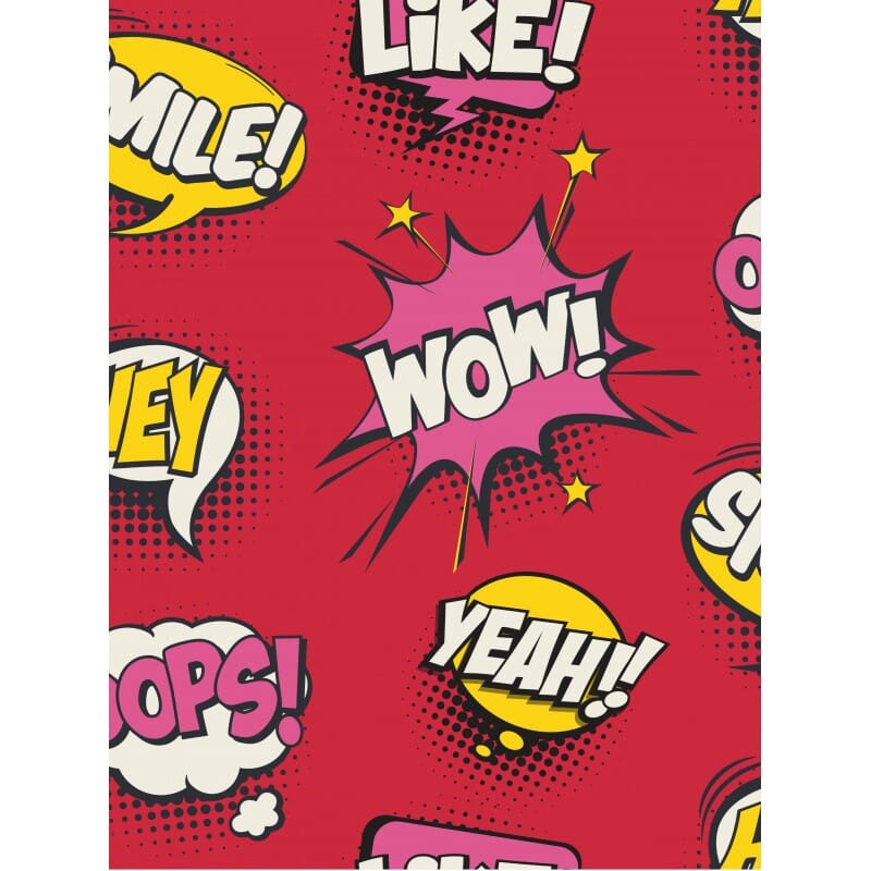 French Terry - Wow Comic - rot Fabric poshpinks