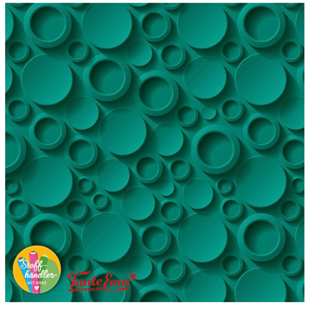 Vorbestellung - Stoffhändler mit Herz Eigenproduktion - Green Moon by Tante Ema - Baumwolljersey Fabric poshpinks