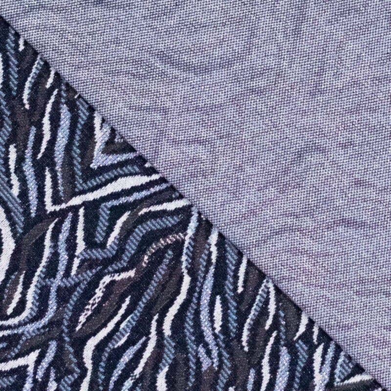 Jacquard Strickstoff - Zebra - blau Fabric poshpinks