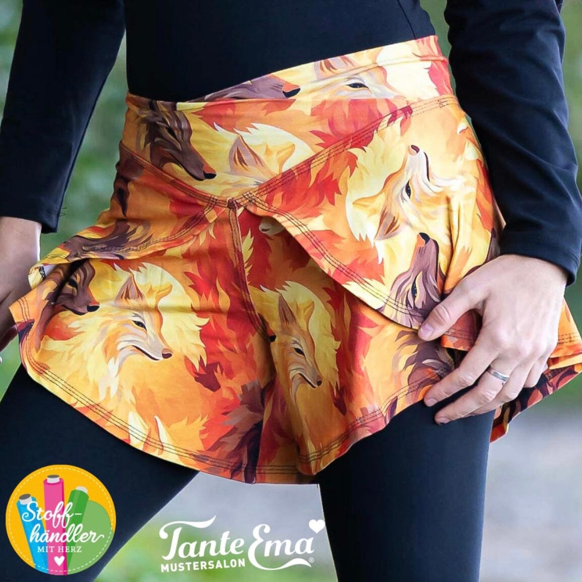 Vorbestellung - Stoffhändler mit Herz Eigenproduktion - Feuerwölfe by Tante Ema - French Terry Fabric poshpinks