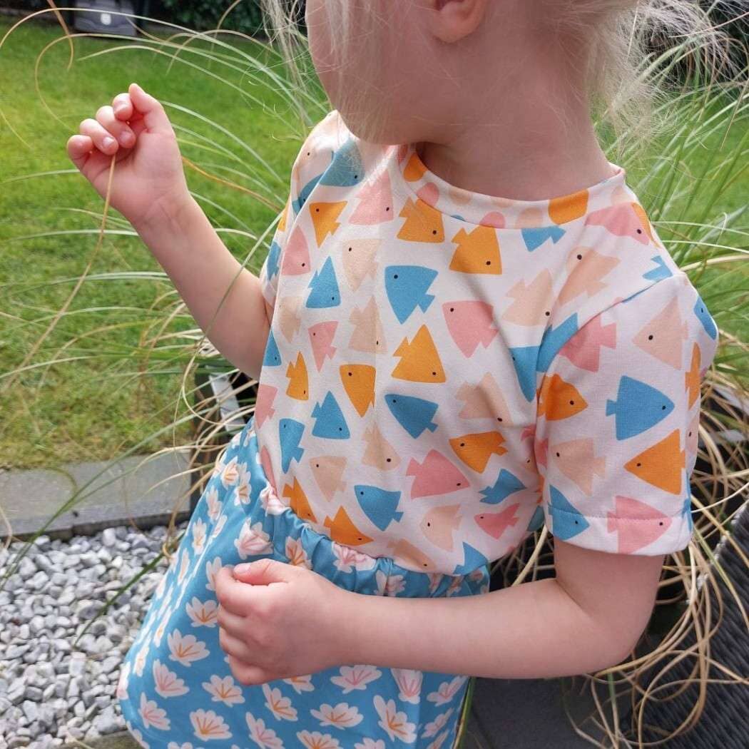 Baumwolljersey - Strandtag - Fische Fabric poshpinks