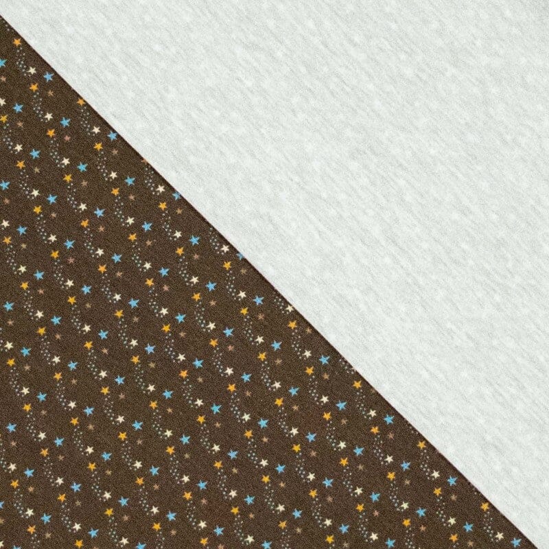 Baumwolljersey - kleine Freunde - Kombi Sterne braun bunt Fabric poshpinks
