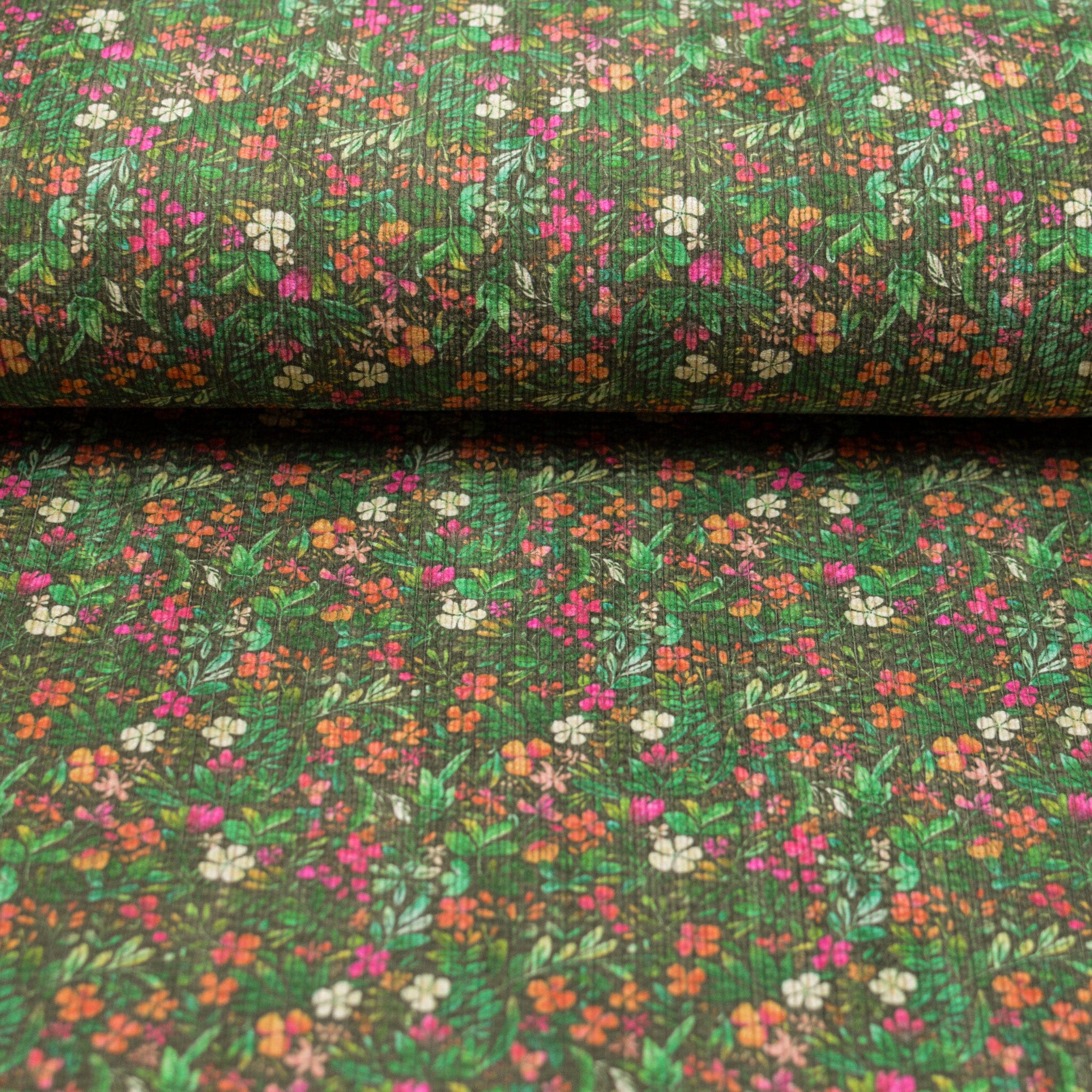 Stretch Cord - millefleur verde Fabric poshpinks