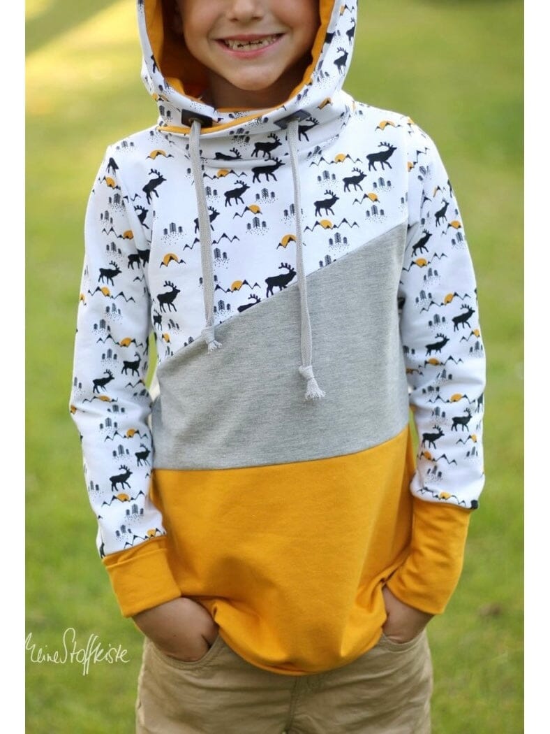 Papierschnittmuster Jessy Sewing - Kids Basic Hoodie - Gr. 74-152 - Pullover für Kinder Schnittmuster poshpinks